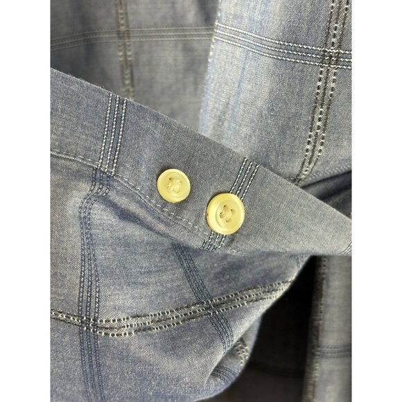 Roundtree & York Indigo Blue Short sleeve button down shirt, Men's 2XLT - Picture 9 of 10